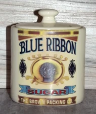 Roshco Inc. Corner Grocery Blue Ribbon Sugar Bowl With Lid B141