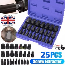 25PCS Easy Out Screws Bolt Extractor Socket Hex Head Rounded Bolt Remover Steel
