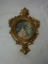 Picture Photo Frame Gilt Resin on Wood Rococo Style Vintage Italy #W/U9