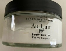 SCOTTISH FINE SOAPS CO. AU LAIT BODY BUTTER 7OZ GLASS JAR 2 pk NEW