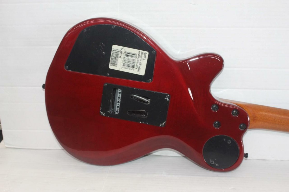 Godin XTSA Leaftop Dark Trans Red Electric Guitar with Soft
