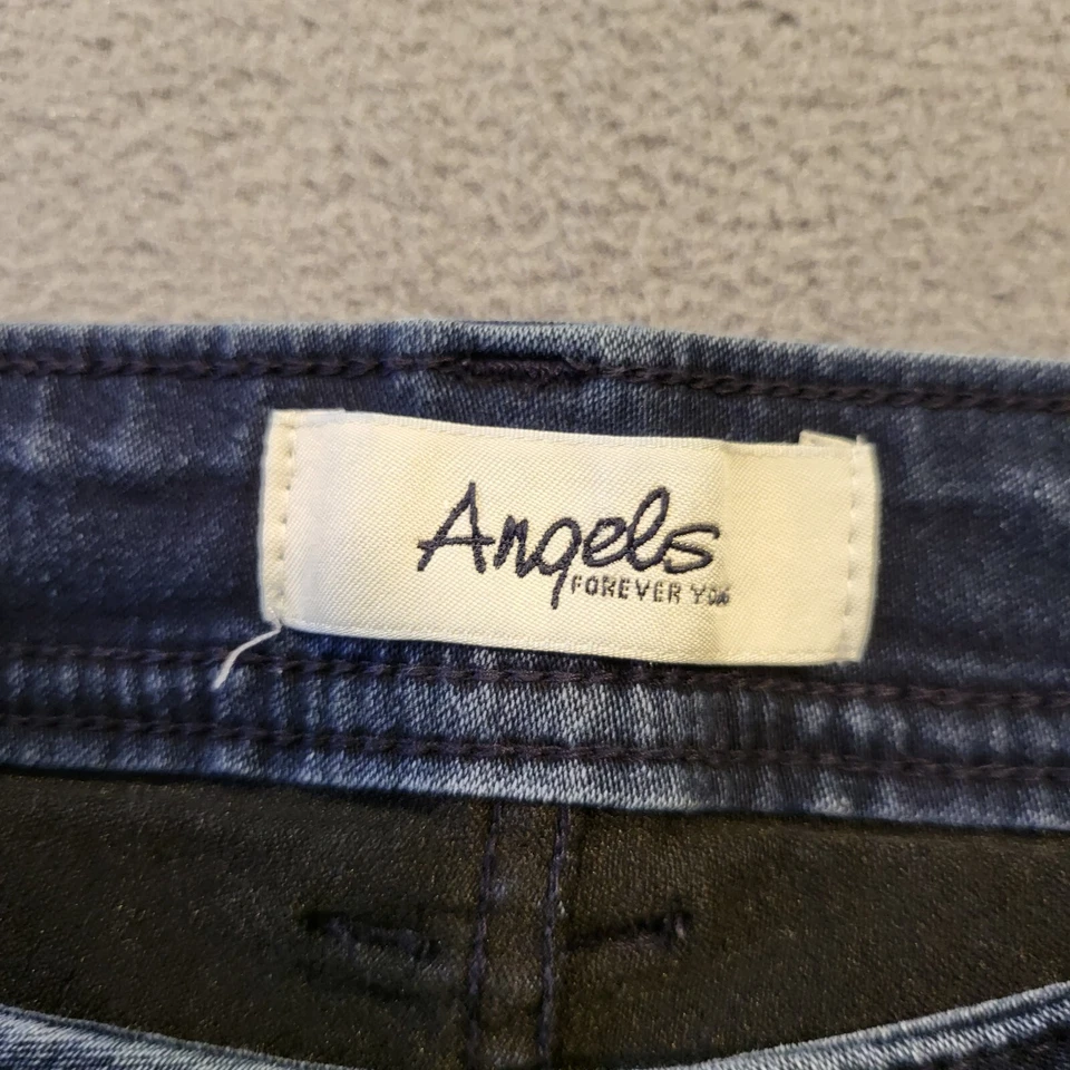 Jeans Angels para mujer talla 10 azul denim pierna cónica elásticos desgastados Foto 3 de 4