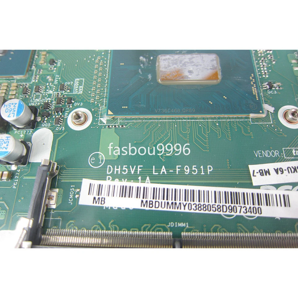 For Acer Nitro 5 AN515 AN515-52 Motherboard with I5 I7 CPU 4GB GTX1050 LA-F951P - Image 3 of 3