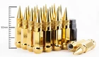 AodHan XT92 12X1.5 Cold Steel Spiked Lug Nuts (Gold Set of 20pc w/Key) 92mm