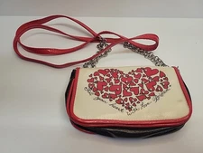 Brighton HEART Media Case Purse Bag Wallet Red Black White Patent Leather