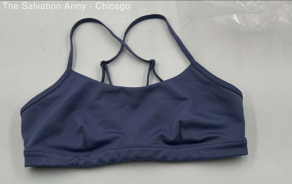 Alo Womens Purple Scoop Neck Crossback Strap Yoga Pullover Sports Bra Size Small