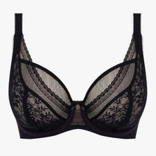 New Freya Women's Sydnie Underwire High Apex Plunge Charm Bra Black 34DDD 