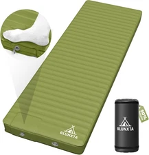 Self Inflating Sleeping Pad with Foot Pump, 2 Inch Thick Memory Foam Camping Pad