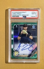 2019 Bowman Draft Chrome Green Refractor Auto /99 Jared Triolo PSA 10 Pirates RC