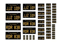 Assorted scale model movie car Bullitt California license plates tags 1/25 1/18
