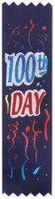 "100th" Day Value Pack Ribbons of Size 1½" x 6¼" for Birthday - Beistle