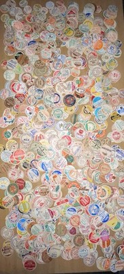 946-count Vintage Milk Bottle Caps Huge Unpicked Collection estate find