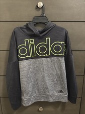 Adidas Youth Boys Black Long Sleeve Hoodie Sweatshirt Size 10-12 Medium