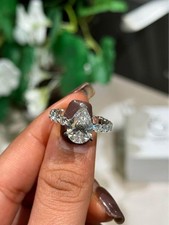 Pear Cut 4.88ct IGI Certified Lab Grown Diamond Wedding Ring 14K White Gold