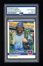 GLENN HUBBARD SIGNED 1984 FLEER SNAKE CARD PSA/DNA AUTOGRAPHED ATLANTA BRAVES