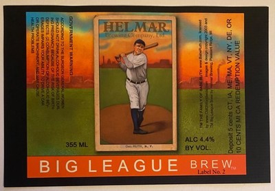 BABE RUTH Yankees Rare Helmar Big League Brew Unused BEER LABEL