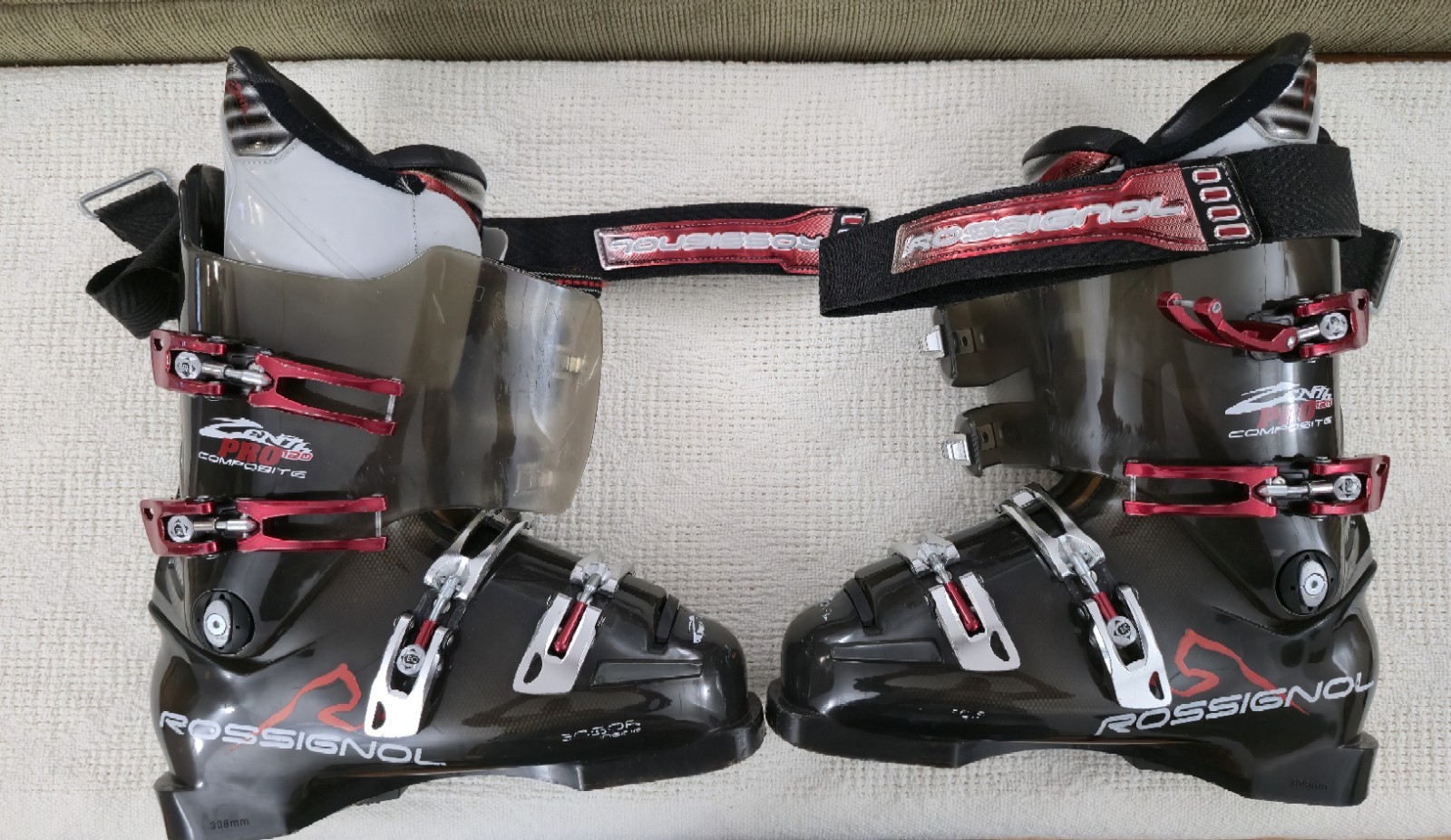 SALOMON Scarponi da sci Rossignol Zenith PRO 120 sensore composito 308MM rosso nero puliti belli!