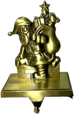 Christmas Stocking Hanger Santa Claus Toys Heavy Fireplace Mantle 5" X 6"