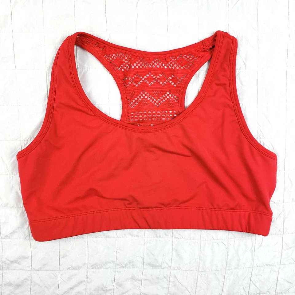 CONJUNTO de 2 ~ Sujetador deportivo ZYIA Active rojo sin forro + azul con almohadillas para mujer talla XL Foto 3 de 4