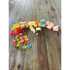 Vintage Plastic Dollhouse Furniture Lot Kitchen Bathroom Bedroom Accessories