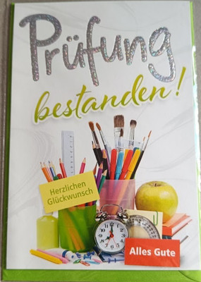 Glückwunschkarte zur Prüfung - Prüfung bestanden!
