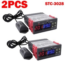 2Pack STC-3028 Dual LCD Digital Thermostat Temperature Controller AC110-220V