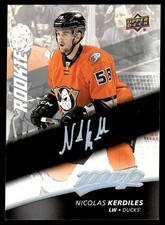 2017-18 Upper Deck MVP Super Script Nicolas Kerdiles Rookie Auto 21/25 Anaheim