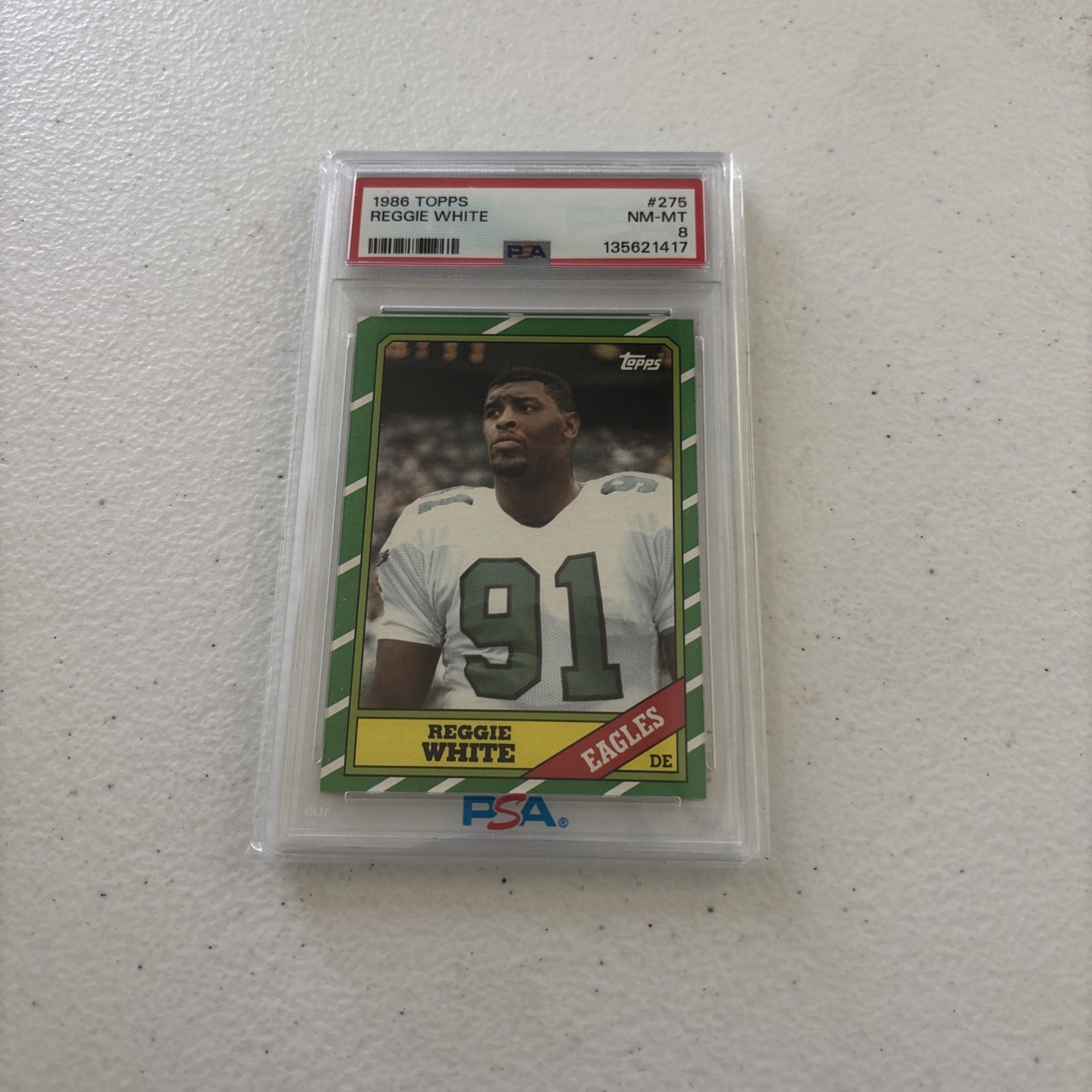 1986 Topps - #275 Reggie White (RC) PSA 8 Philadelphia Eagles