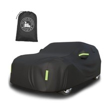 Car Cover Waterproof All Weather 10 Fits SUVs up to 190" Black PU Oxford Fabric