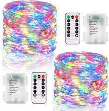 Battery Operated Fairy Lights, 2 Pack 20FT 60 LED String Lights with Remote