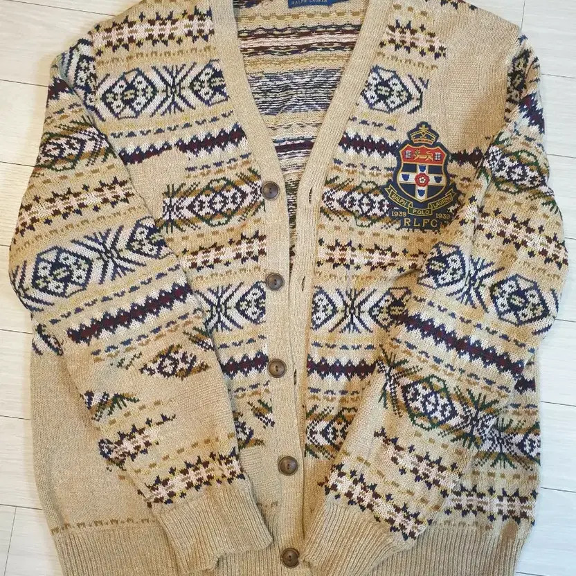 Polo Ralph Lauren Fair Isle Wappen Cardigan - Size L thumbnail 5