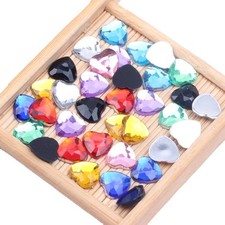 Flatback Flat Top Heart-shaped Acrylic Crystal Rhinestone Phone Cases Applique