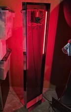 Vintage Howard Miller Chrome Metal Case Smoked Lucite Neon Clock