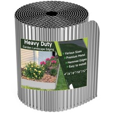 Corrugated Garden Edging 8x20Ft Silver Galvanized Steel Landscape Border
