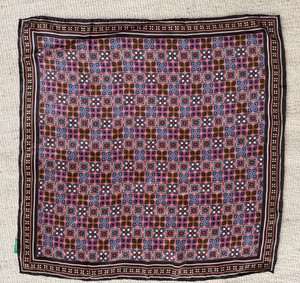 United Colors of Benetton Silk Patterned Square Scarf 25" Multicolor