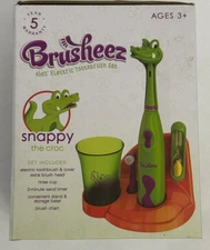 Snappy the Croc Brusheez Kids Electric Toothbrush Set, a 2 minute timer included