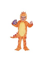 NWOT Halloween Dinosaur Costume Kids M 8-10 T-Rex Orange 4 pieces set Plush