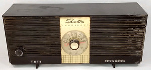 MCM Tube Radio Silvertone 9004 Brown With Twin Speakers Made In USA 1959