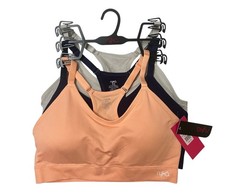 Ryka Sports Bra 3 Pack Size XL Racerback Supportive Adjustable Straps Tagless
