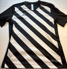 adidas AEROREADY Soccer Jersey Short Sleeve Black Striped Size M Boys