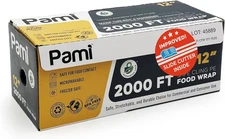 PAMI Clear Plastic Wrap 12" 18" 24" x 2000ft BPA-Free Food Service Film roll box