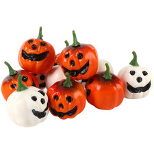 12 Smiling Foam Pumpkins for Halloween Decor Set Indoor Outdoor Craft Project