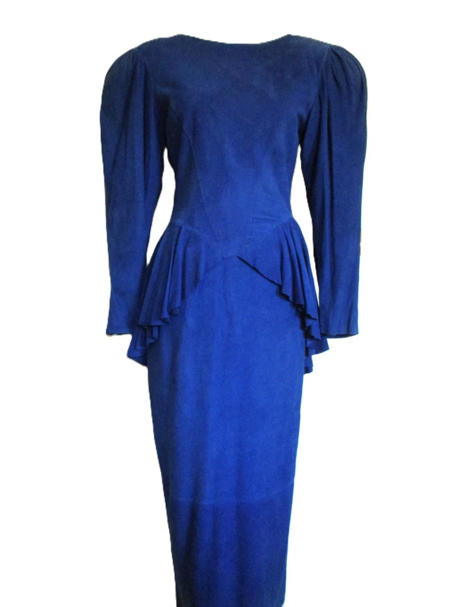 blue suede dress Long Sleeve Dusty Blue Wedding Dresses With Slit V Neck Velvet Rustic Wedding Dress AWD1259