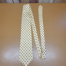 Burberrys of London Yellow Navy Polka Dot 100 Silk Tie Hand Sewn USA