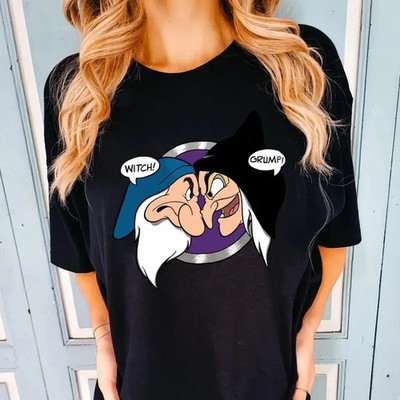 Disney Snow White Grumpy And Witch Grumpy Vs Evil Queen T-Shirt Size S-5XL