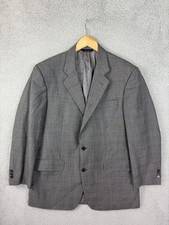 VTG Brooks Brothers Suit Jacket Mens 42R Gray Plaid 100 Wool Mens Made In Italy