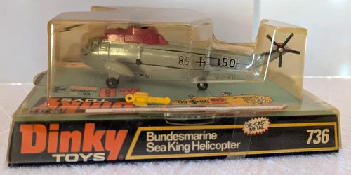 Vintage Dinky #736 Bundesmarine Sea King Helicopter German Original Box Decals