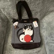 CHALA Work Tote Shoulder Purse w/detachable Crossbody Strap- Cat- NWT