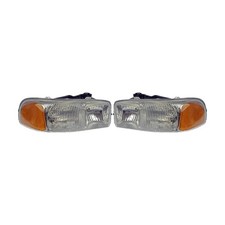For Gmc Sierra 1500 2000-2006 Headlights Driver And Passenger Side Pair Halogen