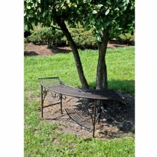 Bogenbank FUEGO Rostoptik Halbkreis Baumbank Metall Sitzbank Gartenbank Parkbank